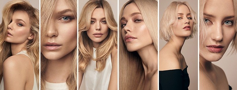 Photo montage of woman with different hair cuts by Regis