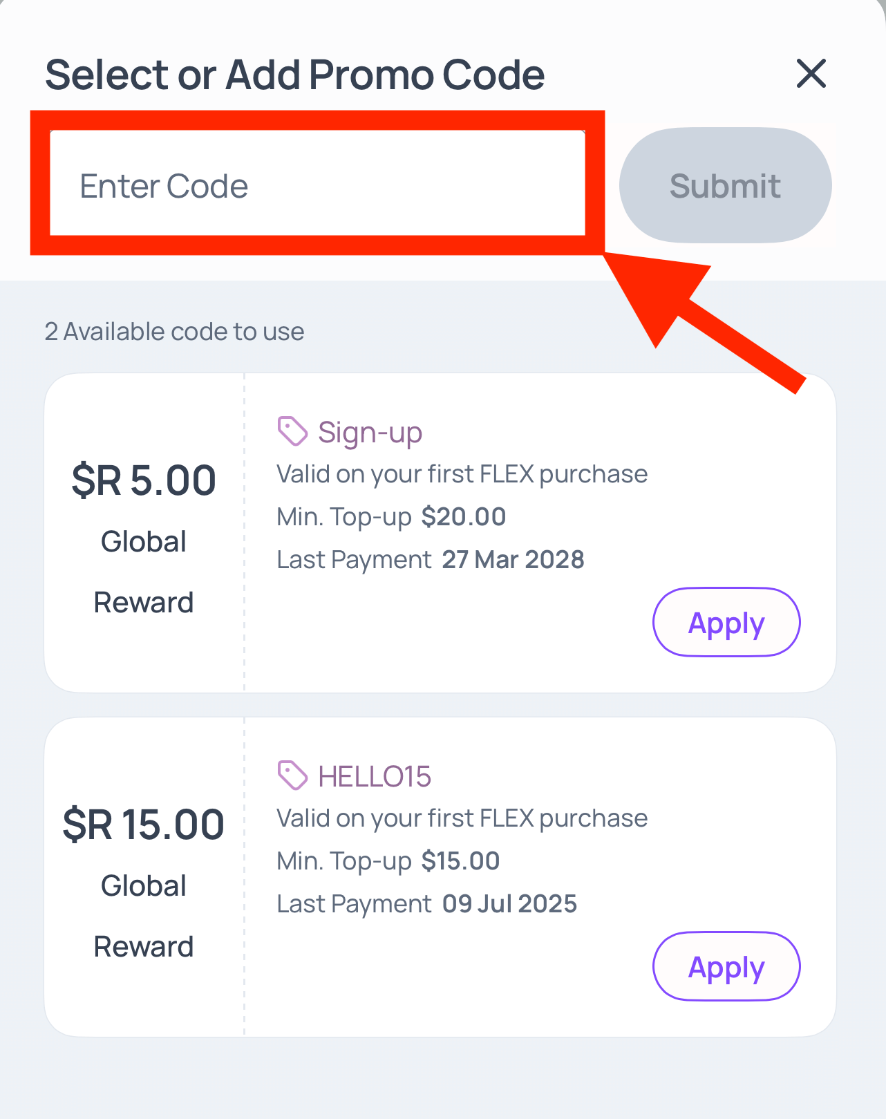 Roamless promo code box at checkout