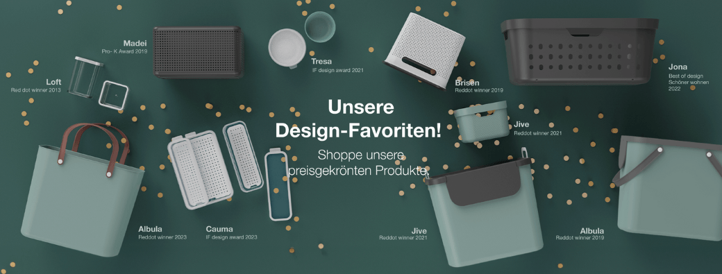 Preisgekrönte Designs zur Aufbewahrung wie beispielsweise Boxen von Rotho