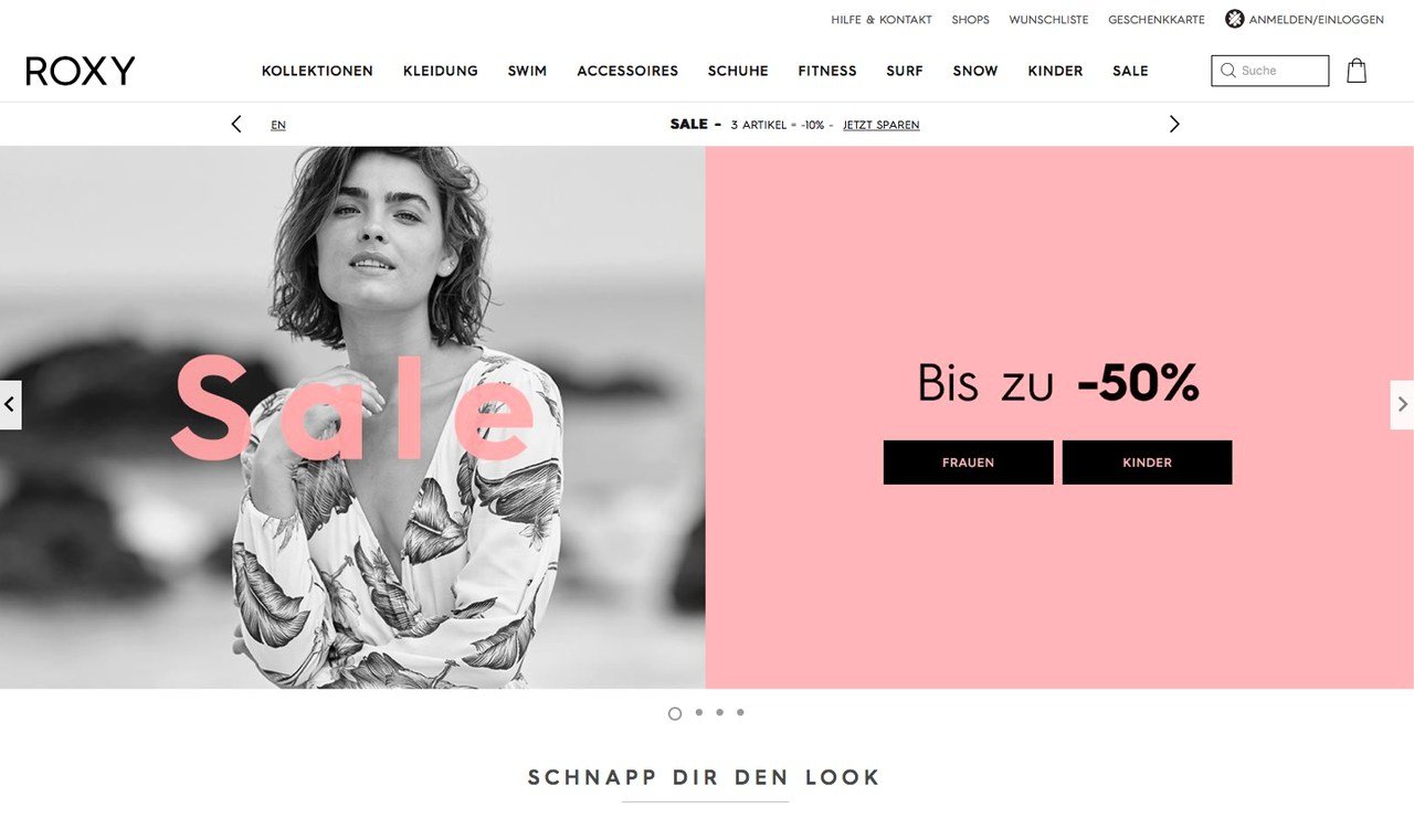Banner für den Roxy-Sale