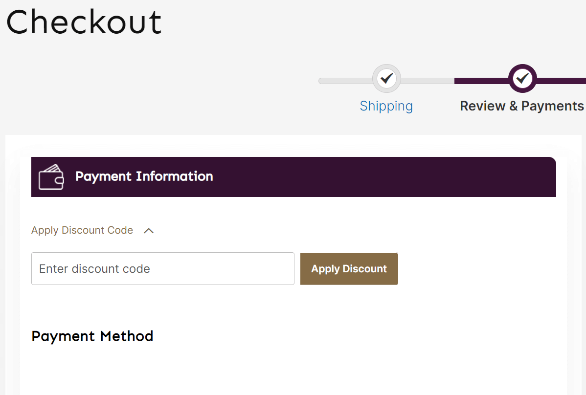 Royal Bathrooms discount code box during checkout