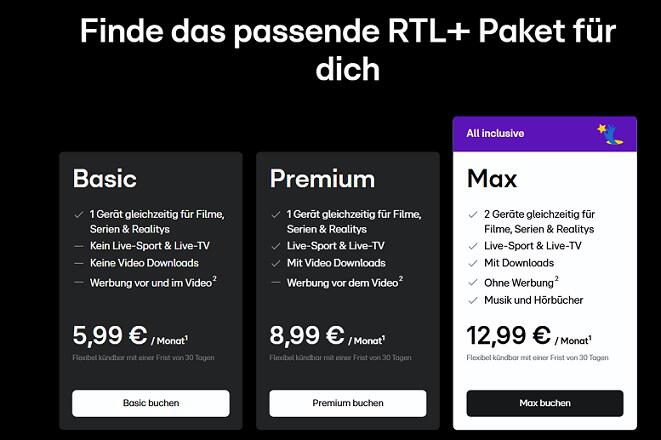 img: rtl+-pakete / alt: Sicher dir bestes Entertainment zum besten Preis mit den RTL+ Paketen.