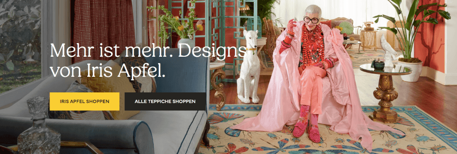 Shoppe die Iris Apfel Kollektion bei Ruggable mit einem Rabattcode zum Sparpreis