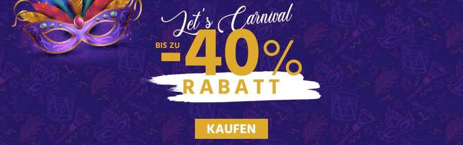 Satte Rabatte in Höhe von bis zu 40 % zu Karneval im Online-Shop von Sabina