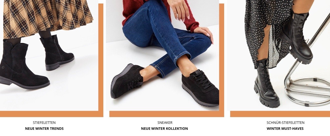 Screenshot aktueller Schuh-Trends im Schuhe24-Online-Shop