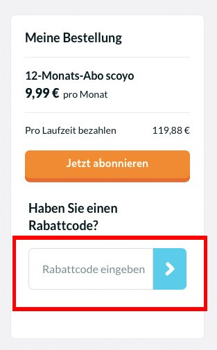 Scoyo Rabattcode im Warenkorb einlösen