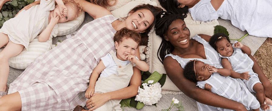 Seraphine savings guide banner showing a collection of mother and babies lying on the ground