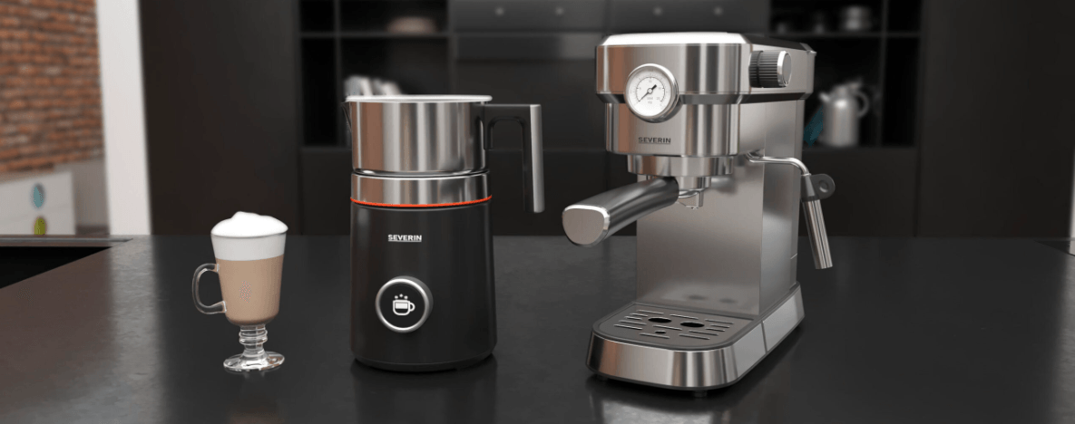 Kaffeemaschine und Milchaufschäumer von Severin