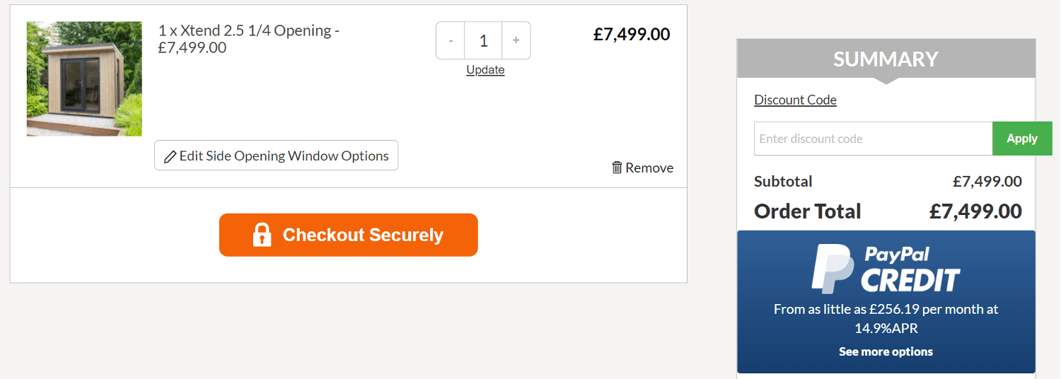 shedstore discount code application at checkout