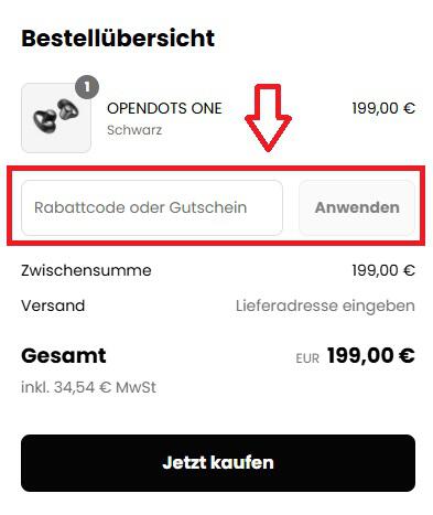 Eingabefeld für deinen Shokz Gutschein