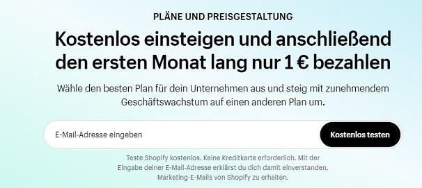 on Shopify kostenlos testen!