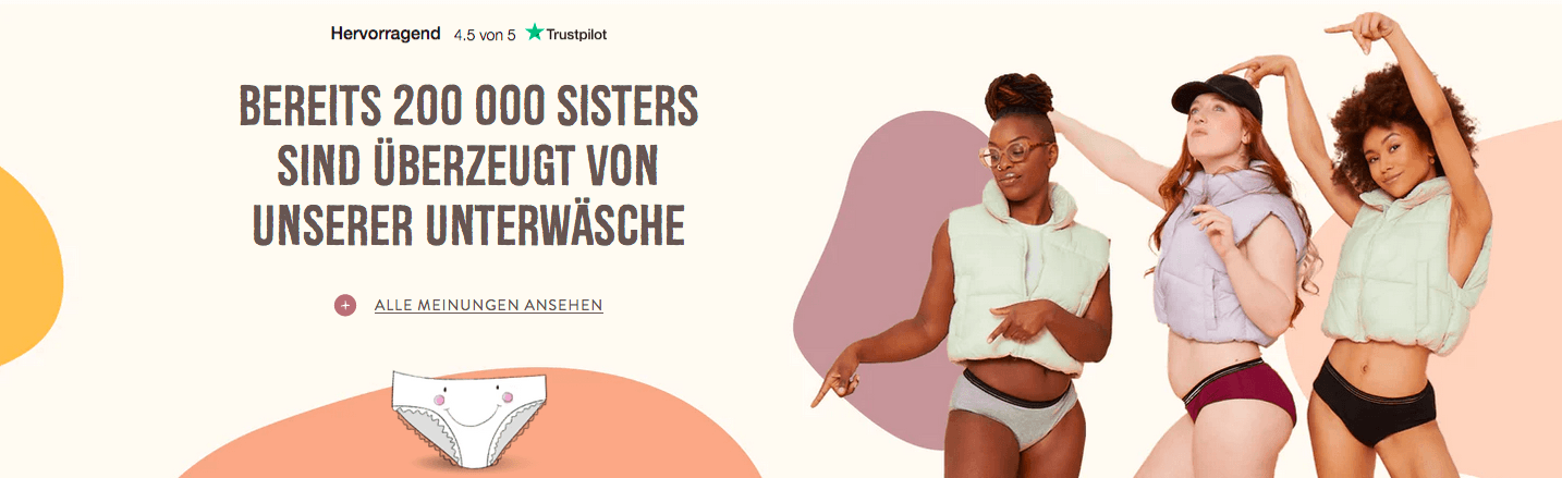 Mehr als 200.000 zufriedene Kunden bei Sisters Republic und tolle Bewertungen bei Trustpilot