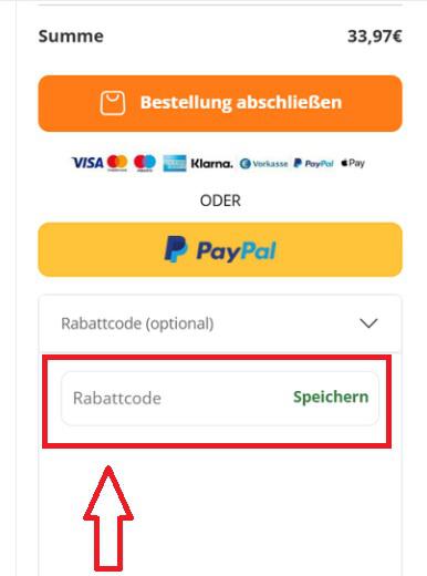 Eingabefeld von deinem SlimCenter Gutschein