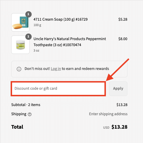 Smallflower coupon box on checkout page
