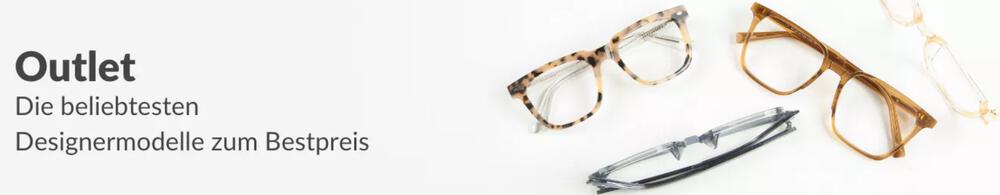vier Brillenmodelle auf Banner für das Designerbrillen-Outlet von SmartBuyGlasses