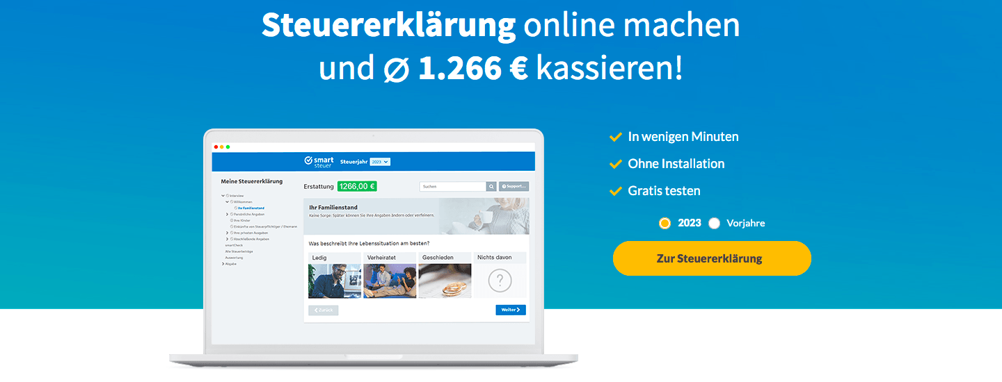 Erledige deine Steuer einfach und schnell bei smartsteuer online