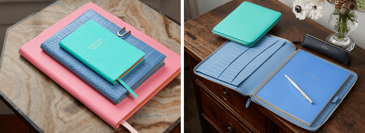 Das Sortiment an Büroartikeln bei Smythson im Online-Shop
