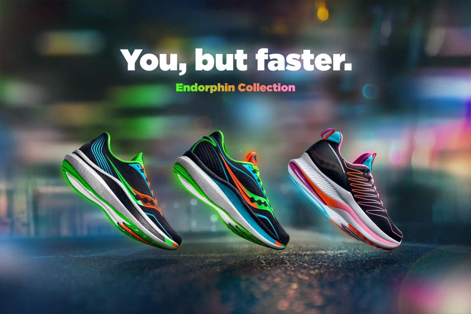 Des sneakers de la collection Endorphin de chez Saucony