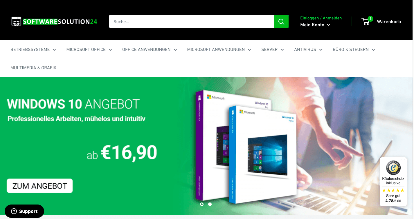 Bei Software Solution 24 findest du Marken-Software im Angebot.