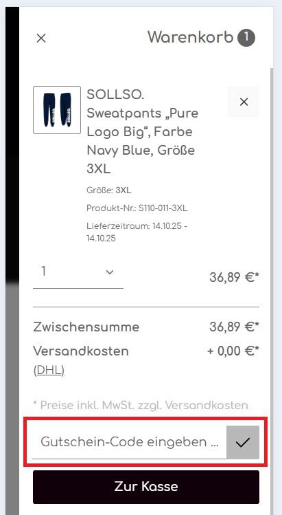 Sollso Gutschein einloesen
