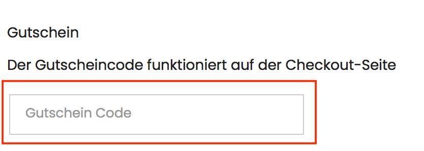 Eingabefeld für den Songmics Gutschein im Warenkorb