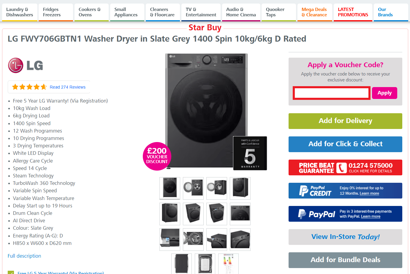 Sonic Direct discount code box in shopping cart image