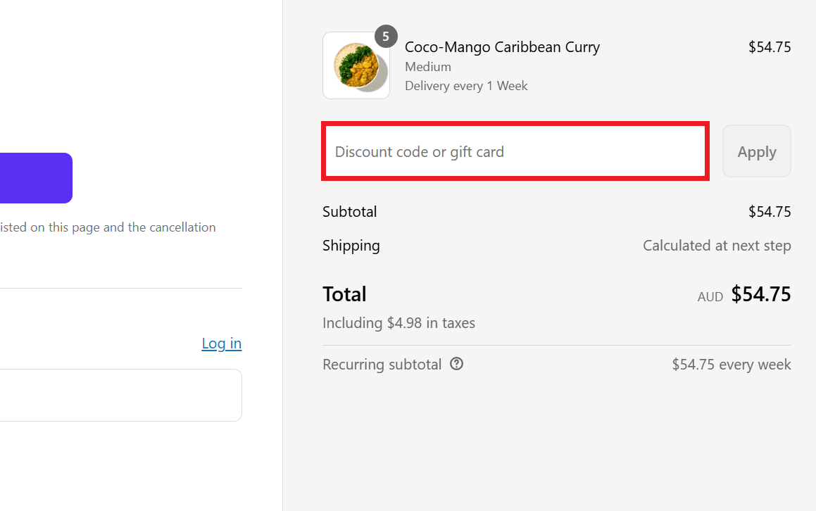 Soulara discount code redemption area on website