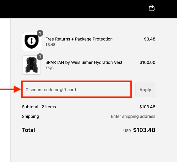 Spartan Race promo code box at checkout