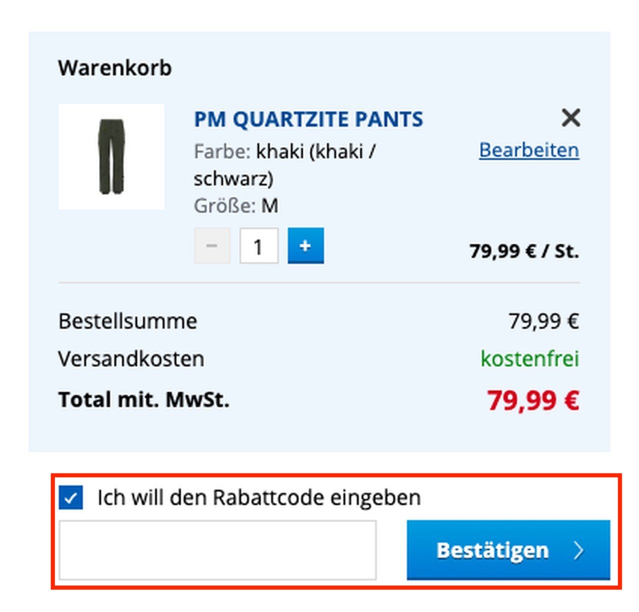 Sportisimo Rabattcode im Warenkorb einlösen