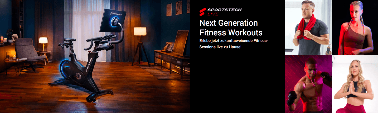 Sportstech Live Sessions auf dem Fahrrad