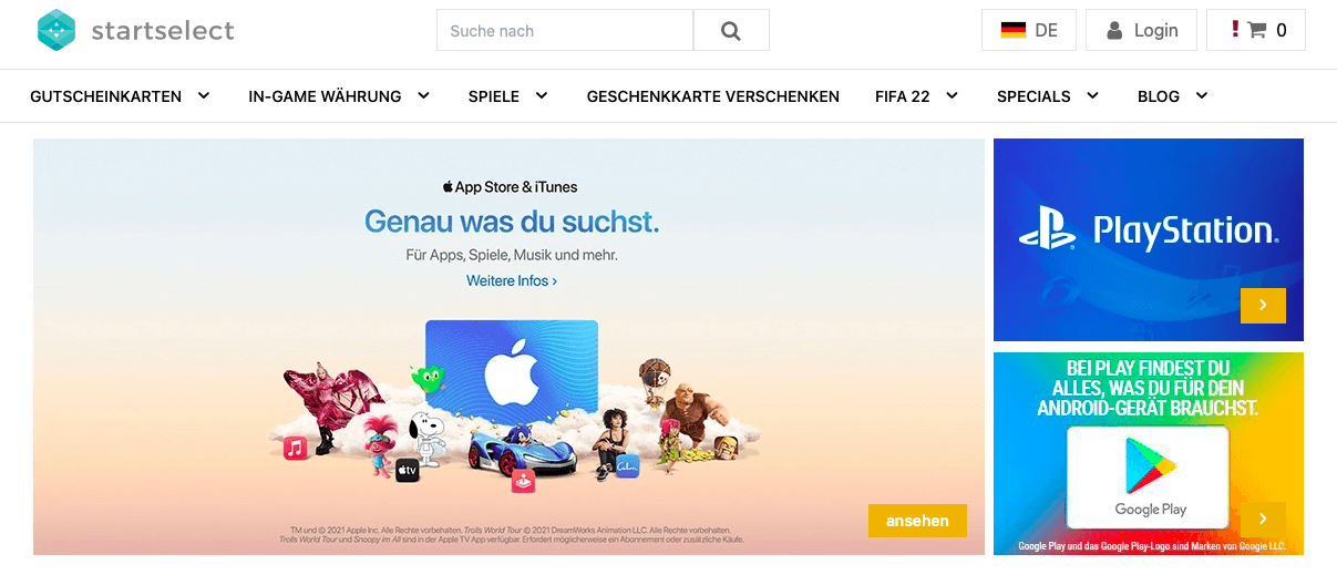 Online-Shop von Startselect