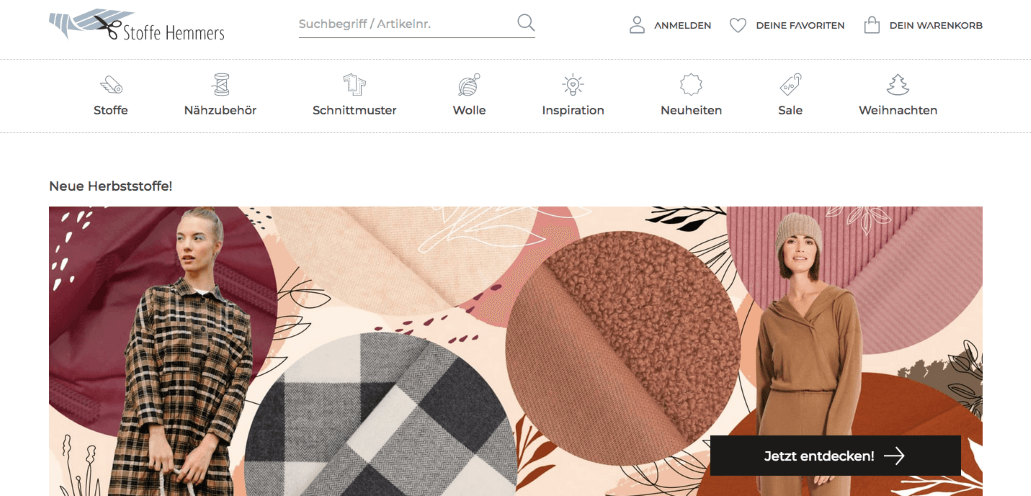 Entdecke saisonale Stoffe und Textilien bei Stoffe Hemmers im Online-Shop