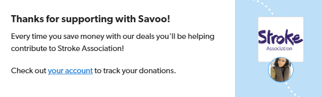 Signing up to support Stroke Association with Savoo