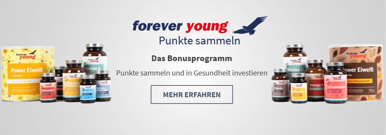 Banner für das Strunz Forever young Bonusprogramm