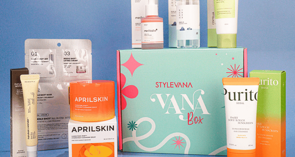 Stylevana deals page banner showing a selection of beauty products alongside a branded box