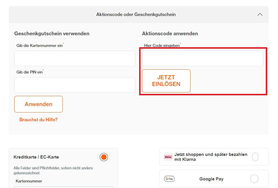 Eingabefeld für Superdry Gutscheincodes