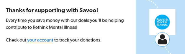 Signing up to support Rethink Mental Illness with Savoo