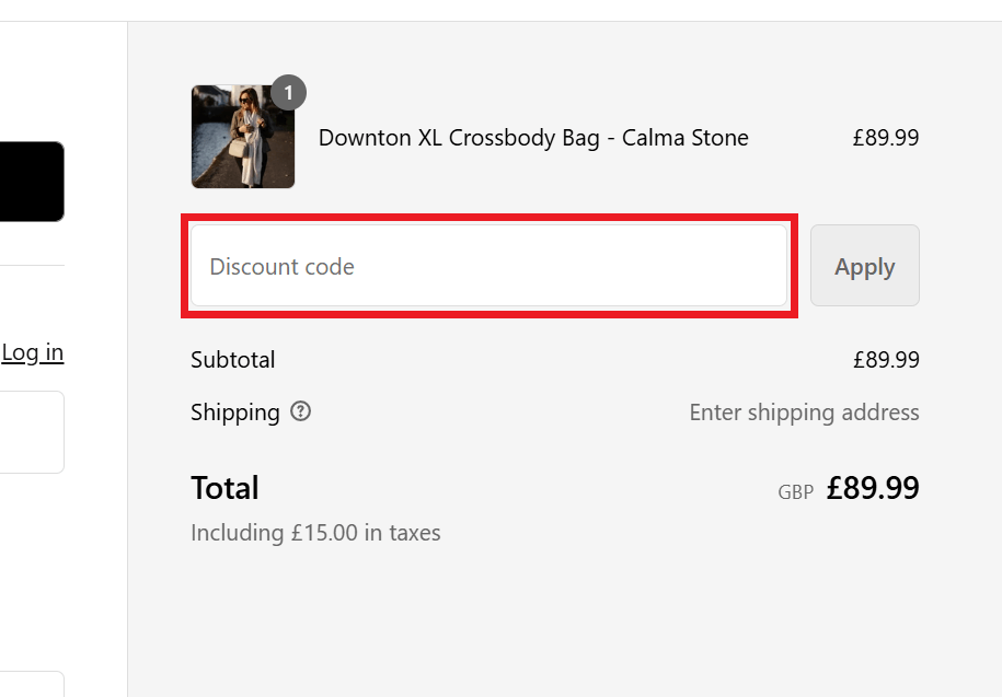Swoon London discount code redemption box