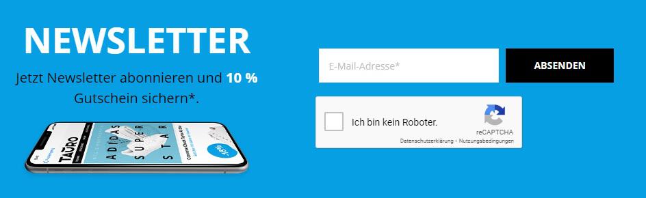 Smartphone vor blauem Grund mit Hinweis auf den Tauro Newsletter-Gutschein