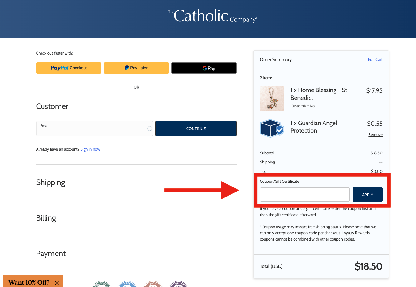 The Catholic Store promo code