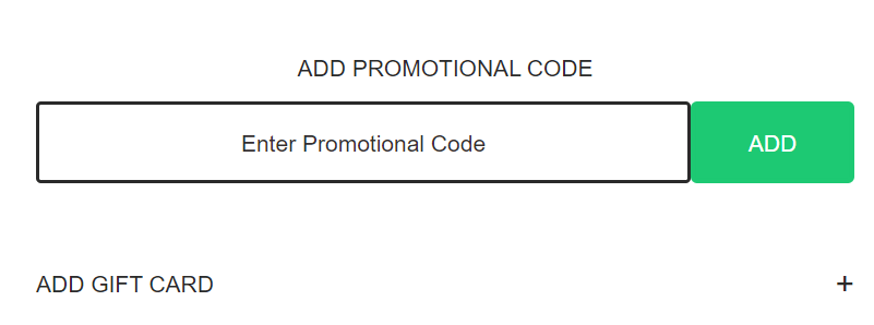 Screenshot of The Edinburgh Woollen Mill discount code box. Text reads: Add promotional code - Enter promotional code.