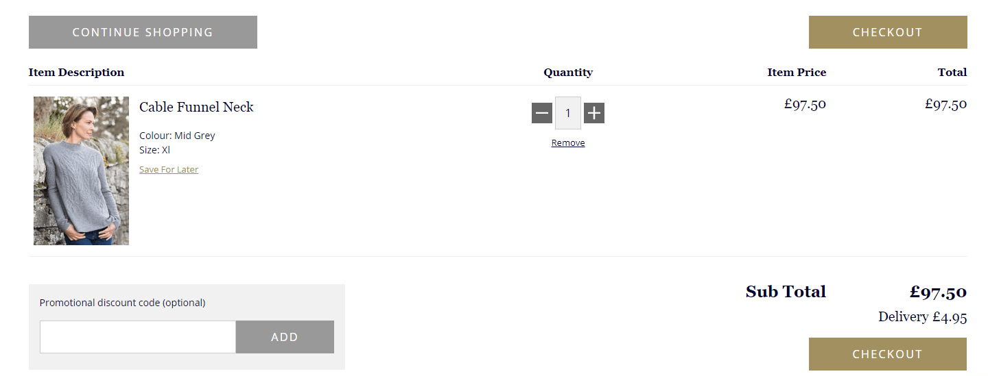 the house of bruar discount code application at chekcout