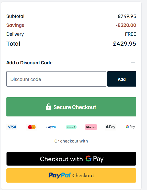 The Nursery Store discount code redemption box