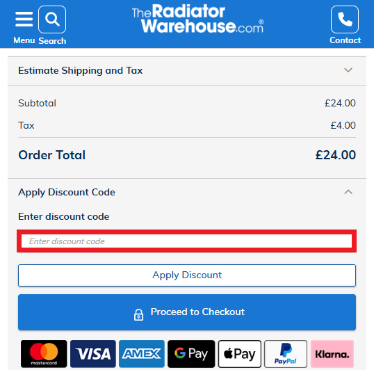 The Radiator Warehouse discount code box image