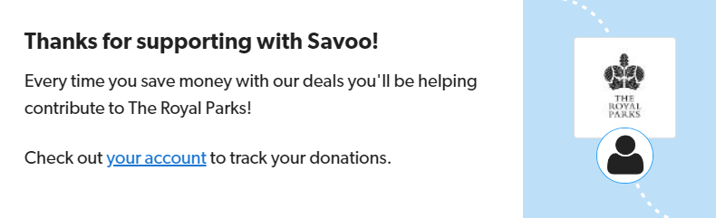 Signing up to support The Royal Parks with Savoo