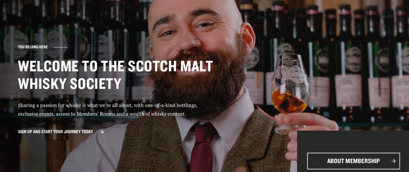 The Scotch Malt Whiskey Society Angebot zur Mitgliedschaft im Club