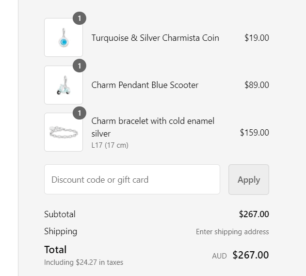 THOMAS SABO discount code area in shopping basket