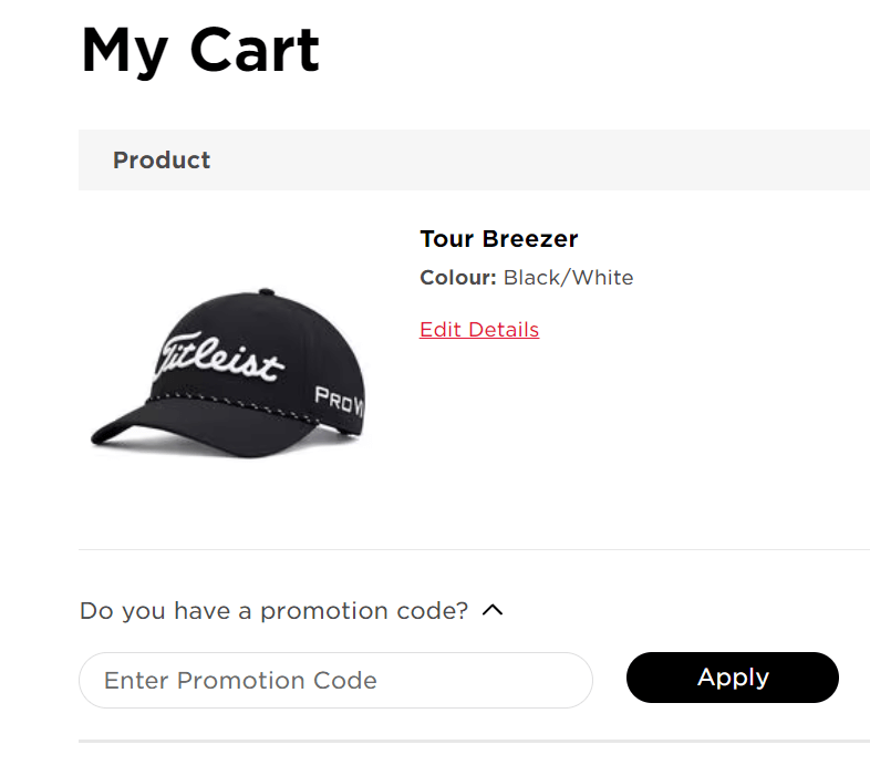 Titleist discount code redemption method