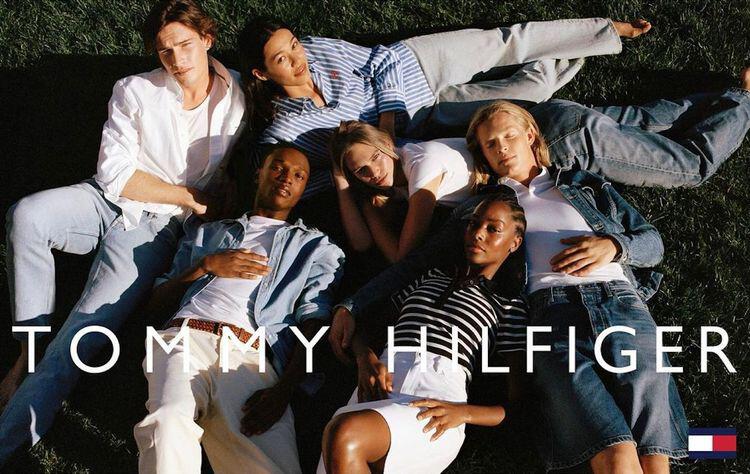 Tommy Hilfiger group laying on group