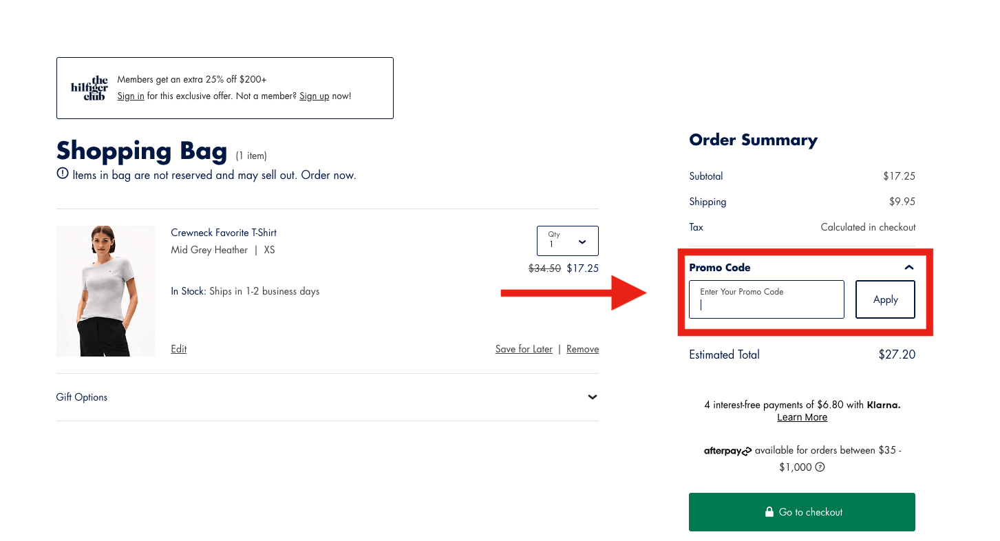 Tommy Hilfiger promo code